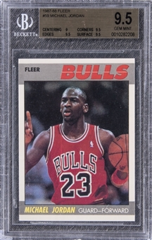 1987/88 Fleer #59 Michael Jordan Card - BGS GEM MINT 9.5